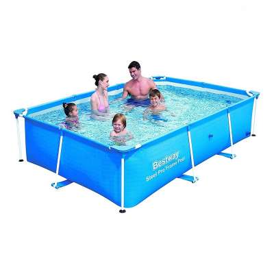 Bestway 56403 2.21mx1.5mx43cm rectangular steel frame swimming pool